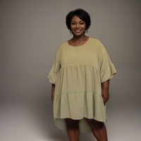Layered Dipped-Hem Longline Top