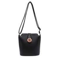 MEDIUM CROSS-BODY BAG HANDBAG WITH SHOULDER STRAPS + BUTTON DETAIL