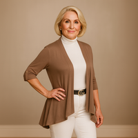 Dipped Hem Open Front Cardigan / Jacket