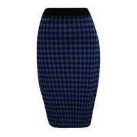 ROCKTHOSECURVES DOGTOOTH CHECK ELASTIC WAIST FITTED PENCIL SKIRT