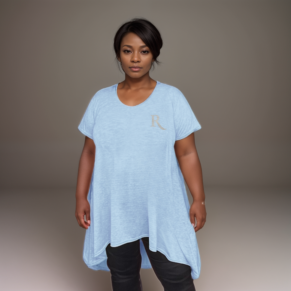 Pastel Swing Top with Diamante “R” LogoSKY BLUE / UK 20