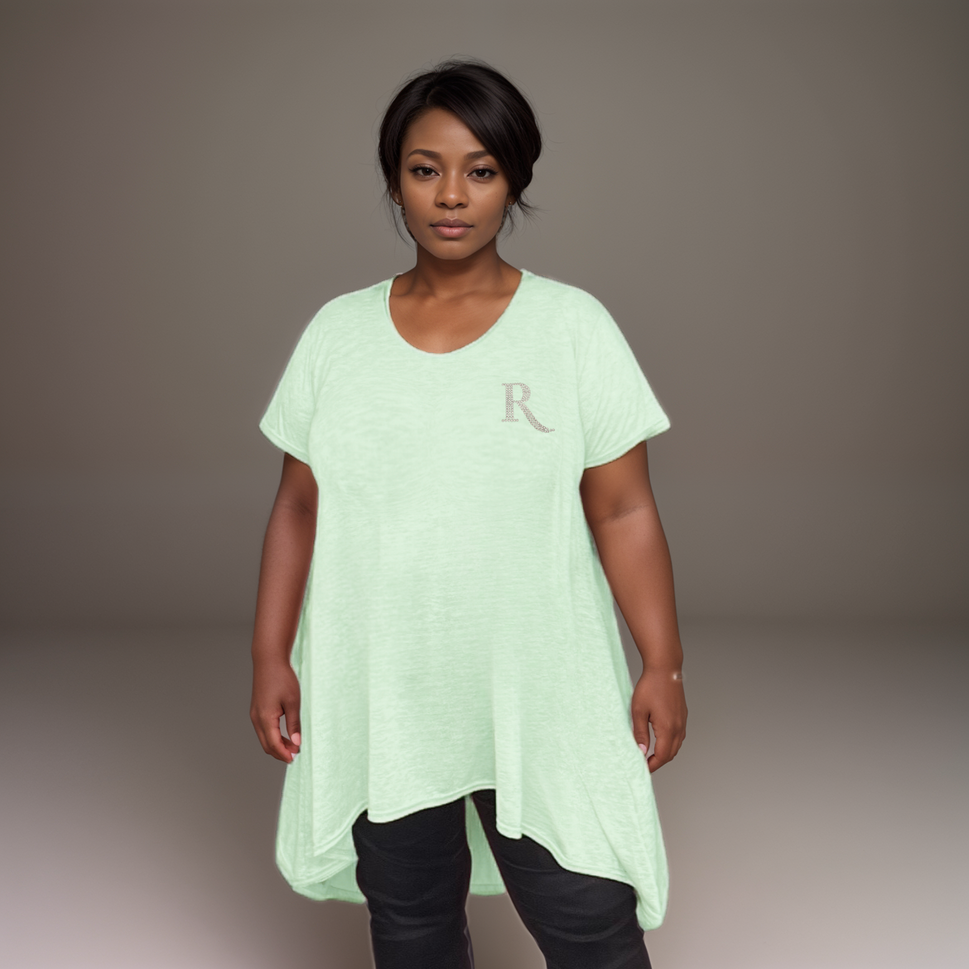 Pastel Swing Top with Diamante “R” Logo