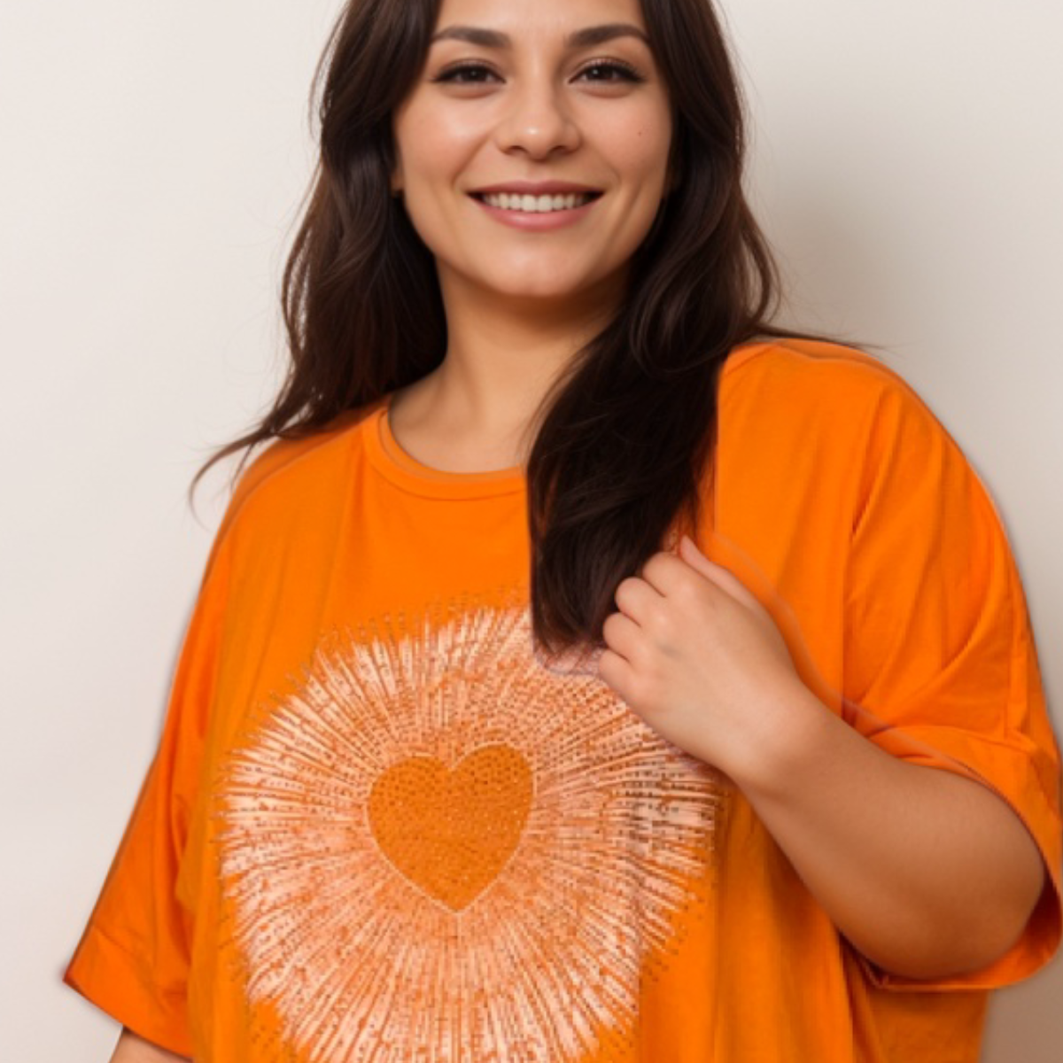 Bright Batwing Top with Studded Circle Front & Star-Studded Open Back