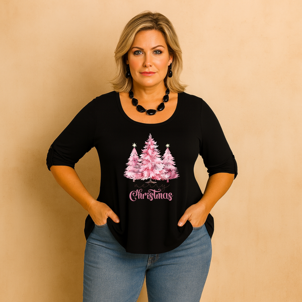 Pink Christmas Tree Swing Top