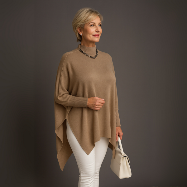 Fine Knit Turtle Neck Hanky Hem Jumper