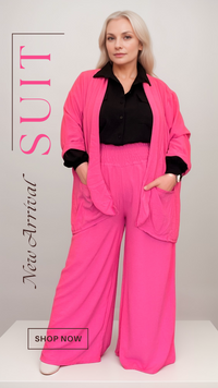 PLAIN TROUSER SUIT - JACKET AND PALAZZO SET
