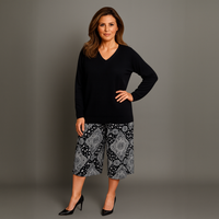 Moroccan Tile Print Elastic Waist Culottes