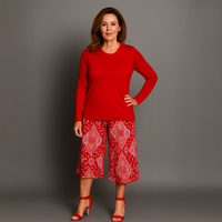 Moroccan Tile Print Elastic Waist Culottes