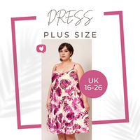 ROCKTHOSECURVES PLEATED A LINE STRAPPY LEAF PRINT DRESS