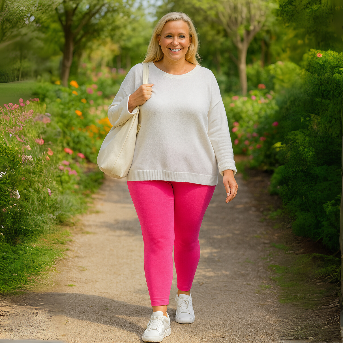 High-Waisted Plain Leggings