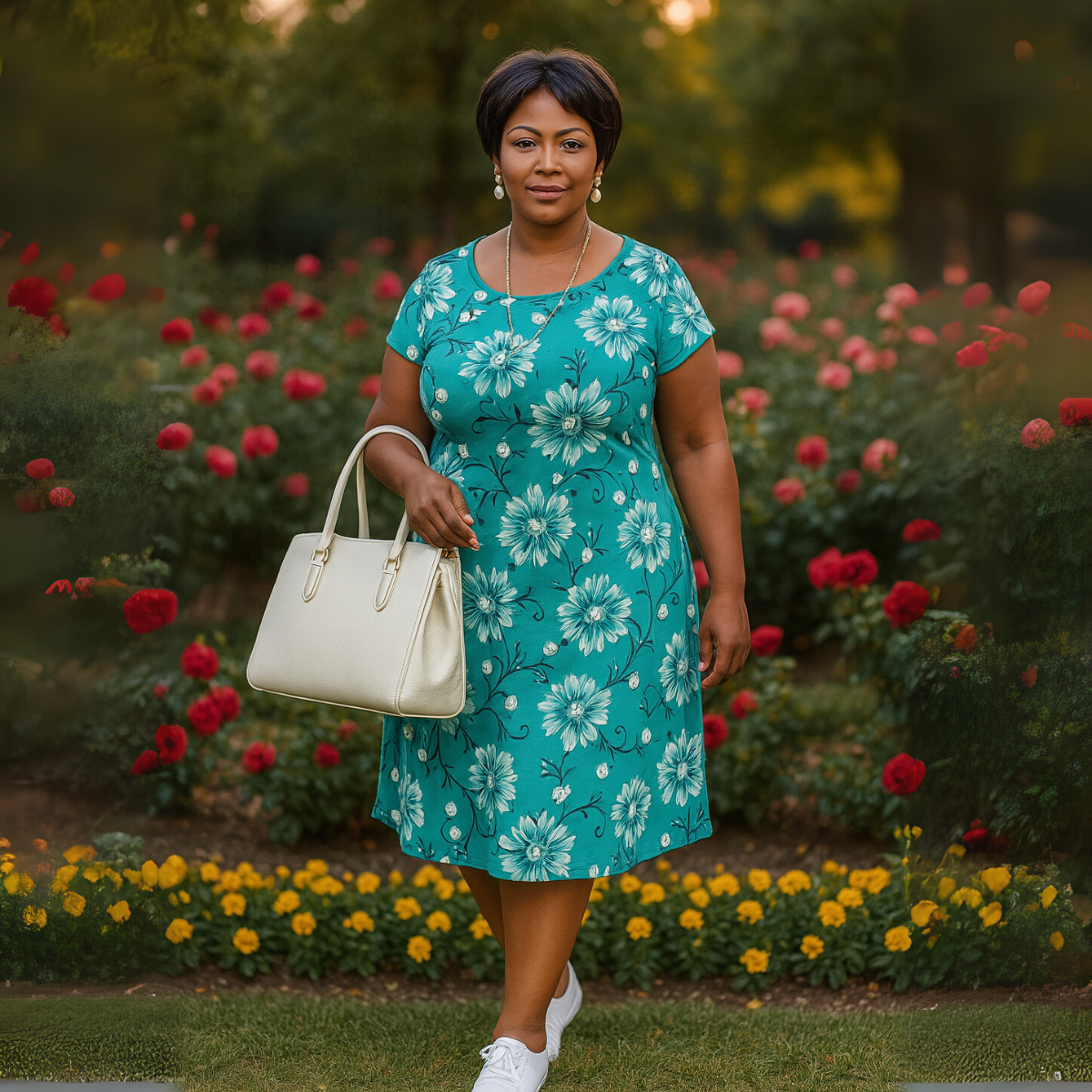 Short Sleeve Floral T‑Shirt Dress