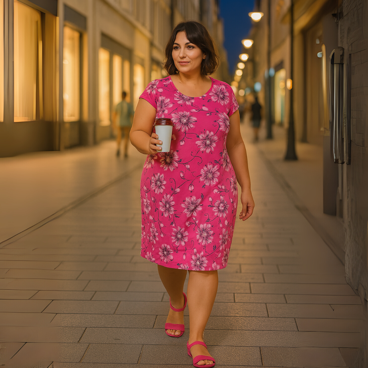 Short Sleeve Floral T‑Shirt Dress