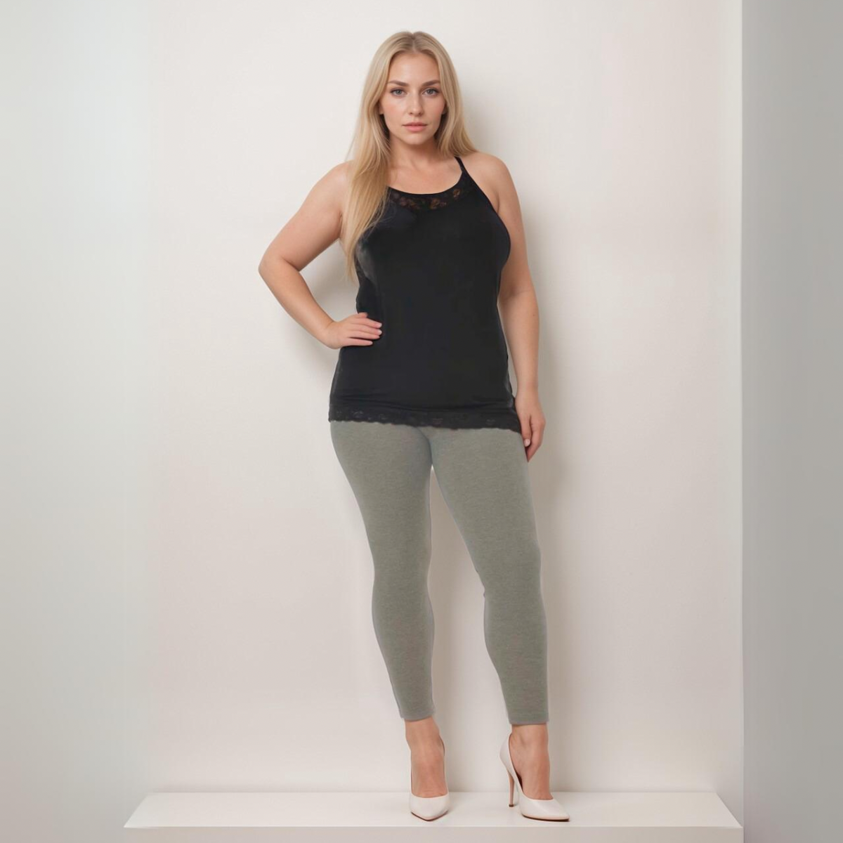 High-Waisted Plain Leggings