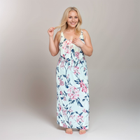 V FRILL WIDE STRAP MAXI DRESS