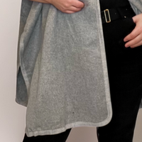FAUX WOOL FLEECE PONCHO / CAPE WITH FAUX FUR COLLAR