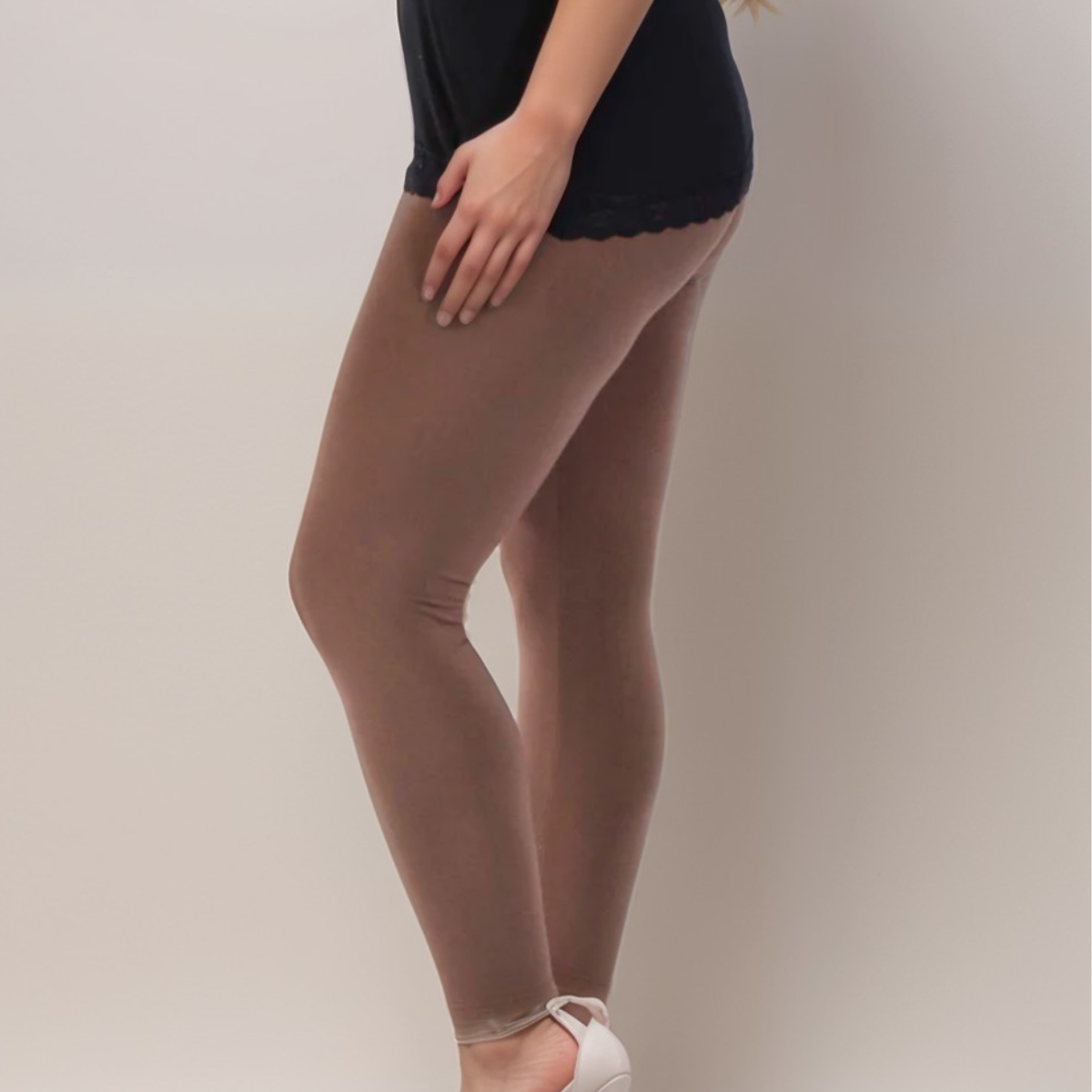 High-Waisted Plain Leggings
