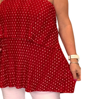 STRAPPY PLEATED LAYERED CAMI TOP BLOUSE