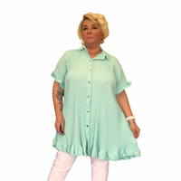 Frilled Edge Short Sleeve Blouse