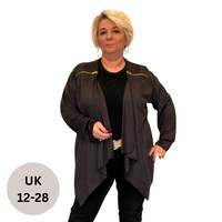 SUEDETTE WATERFALL JACKET WITH FEATURE ZIP SHOULDERS