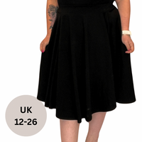 ELASTIC WAIST FLARED A-LINE SKATER SKIRT