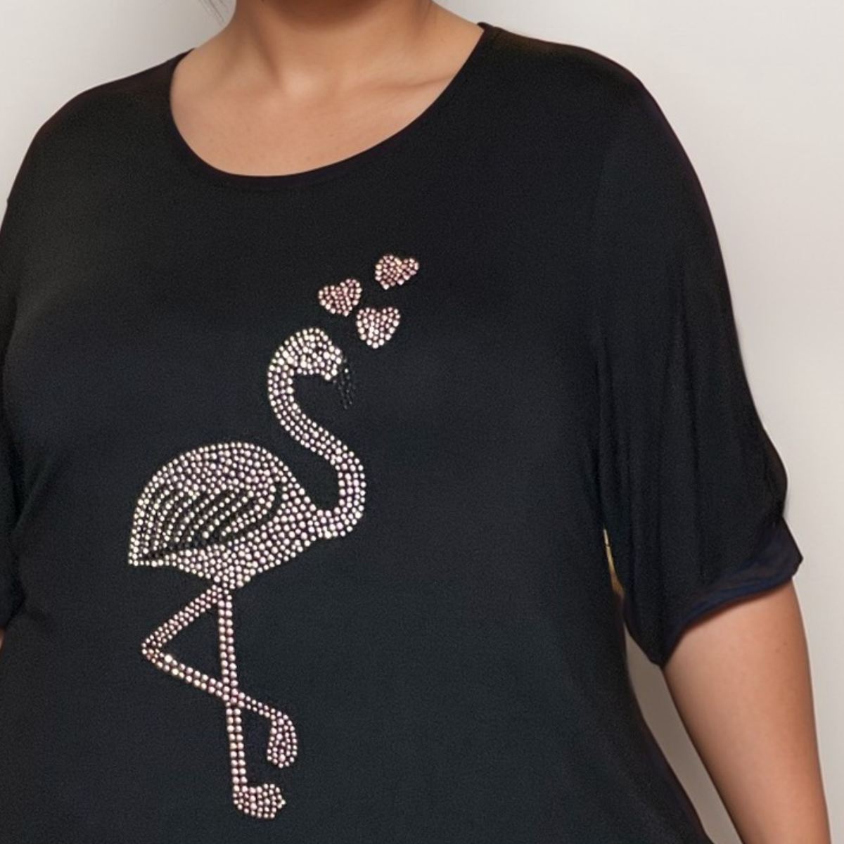 Studded Pink Flamingo Swing Top