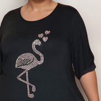 Studded Pink Flamingo Swing Top
