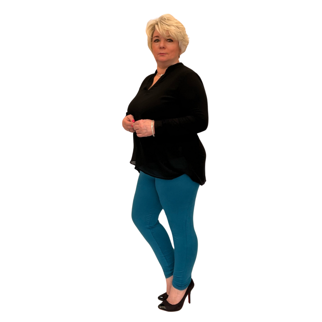 High-Waisted Plain Leggings