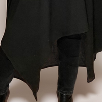 ROCKTHOSECURVES DIAMANTE RAG HEM LONG HOODIE