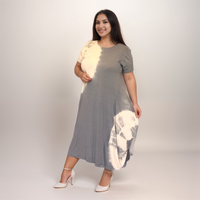 TIE DYE SHORT SLEEVE LOOSE FITTING DRESS