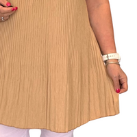 Crinkled Pleated Long Off Shoulder Top