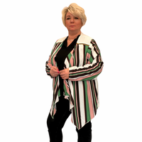 STRIPED WATERFALL JACKET WITH FEATURE ZIP SHOULDERS