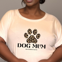 DOG MUM LOGO DIPPED HEM T-SHIRT