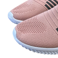 Pink Grey Fabric Lightweight Slip‑On Trainers