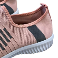 Pink Grey Fabric Lightweight Slip‑On Trainers