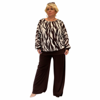 ROCKTHOSECURVES TWO PIECE OUTFIT SET BATWING TOP AND WIDE LEG PALAZZO TROUSERS