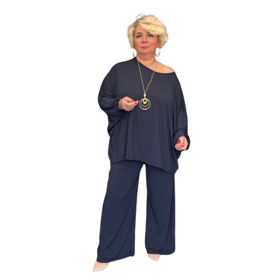 ROCKTHOSECURVES TWO PIECE LOOSE FIT PALAZZO TROUSERS + BATWING TOP OUTFIT