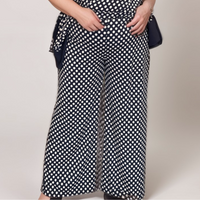 POLKA DOT ELASTIC WAIST PALAZZO TROUSERS