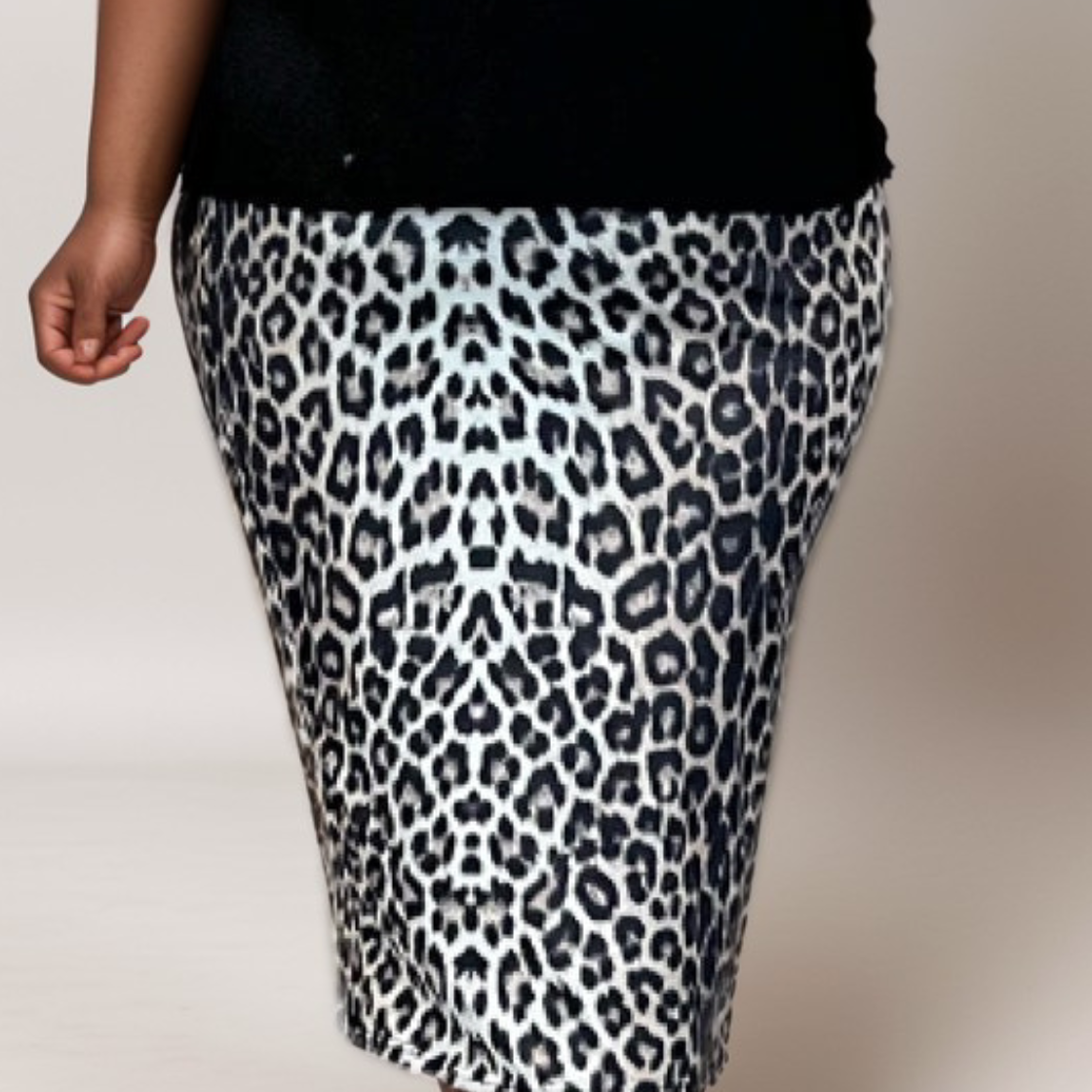 Plus‑Size Leopard Print Short Sleeve Dress with Overlay Top