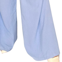 HIGH SMOCKED ELASTICATED WAIST WIDE LEG PALAZZO TROUSERS