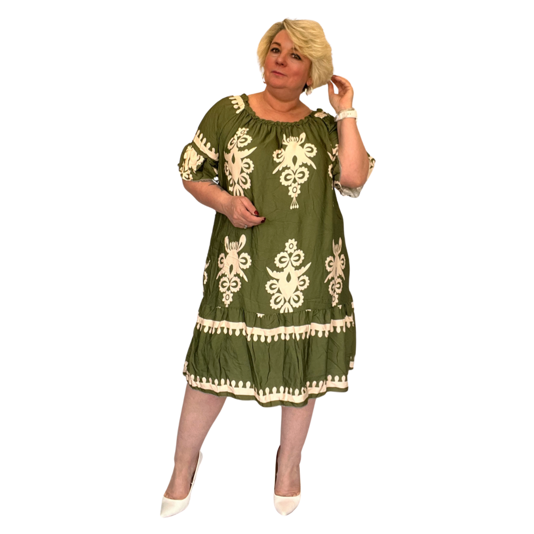ROCKTHOSECURVES OFF SHOULDER FRILLED HEM BELL SLEEVE DRESS