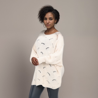 OVERSIZED SHELL PATTERN BATWING JUMPER