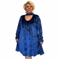 CRUSHED VELVET CHOKER NECK SWING TOP / DRESS
