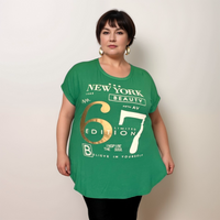NEW YORK 67 DIPPED HEM LONG T-SHIRT