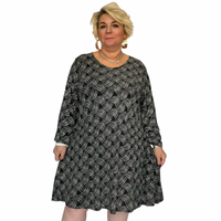 SPARKLY SWIRL PATTERN LONG SLEEVE PARTY SWING DRESS