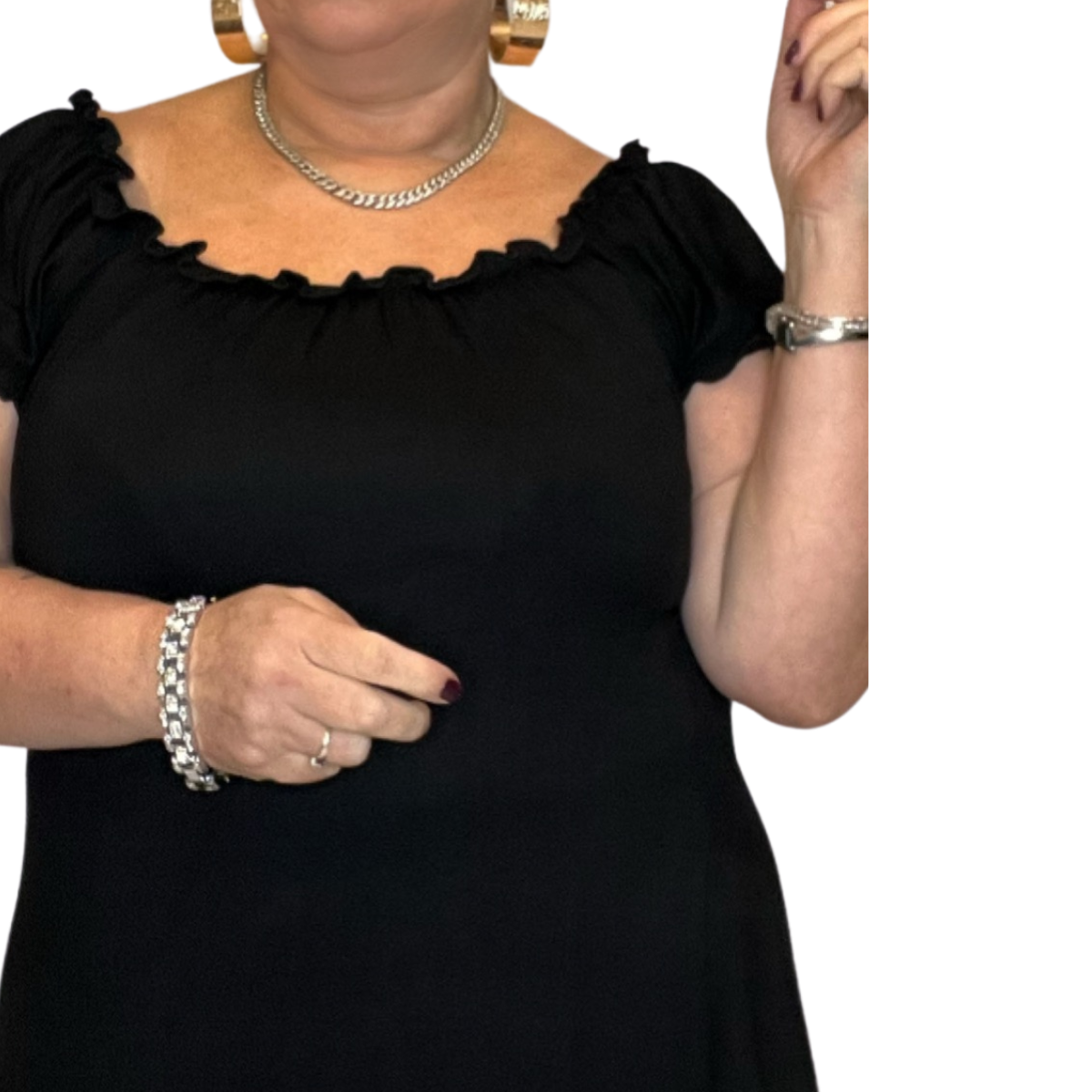 Longline Off-Shoulder Bardot Top / T-Shirt