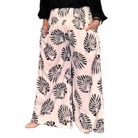 Leaf Print Palazzo Trousers