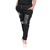 ROCKTHOSECURVES STRETCHY MAGIC TROUSERS / JEANS WITH SEQUIN PATCHES