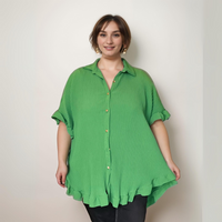 Frilled Edge Short Sleeve Blouse