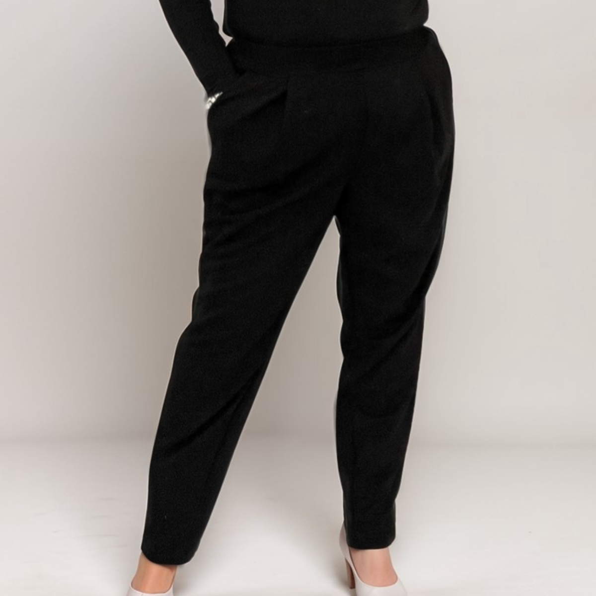 Black Elasticated Waist Trousers