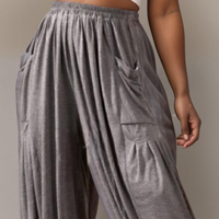 CHARCOAL BAGGY FIT HAREM PANTS WITH FRONT POCKETS